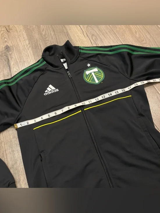 Portland Timbers Adidas Track Jacket Warm Up MLS Men's S Stripe Full Zip Warm-up - Picture 11 of 13